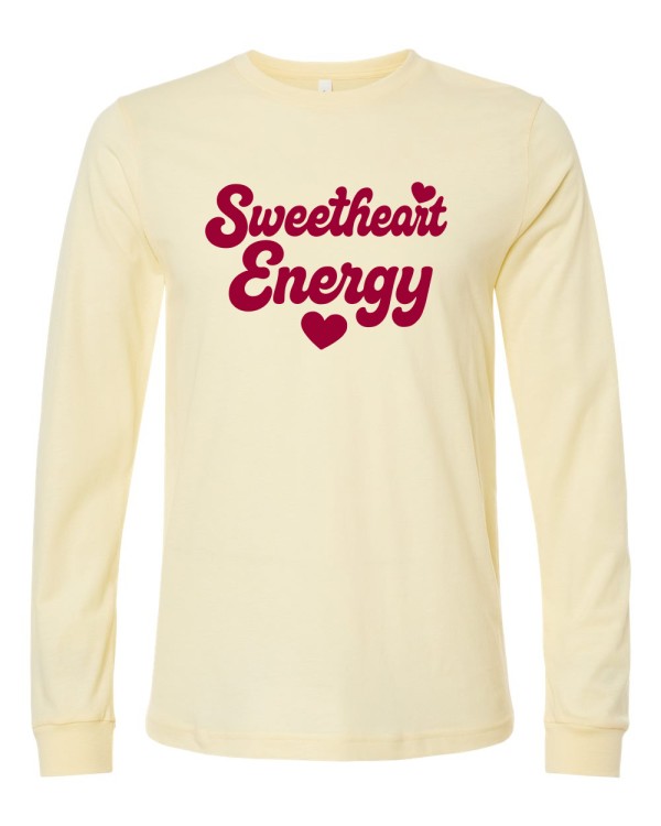 Sweetheart Energy Valentine Long Slve Graphic Tee