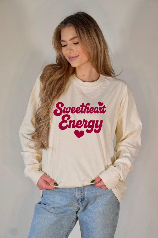 Sweetheart Energy Valentine Long Slve Graphic Tee