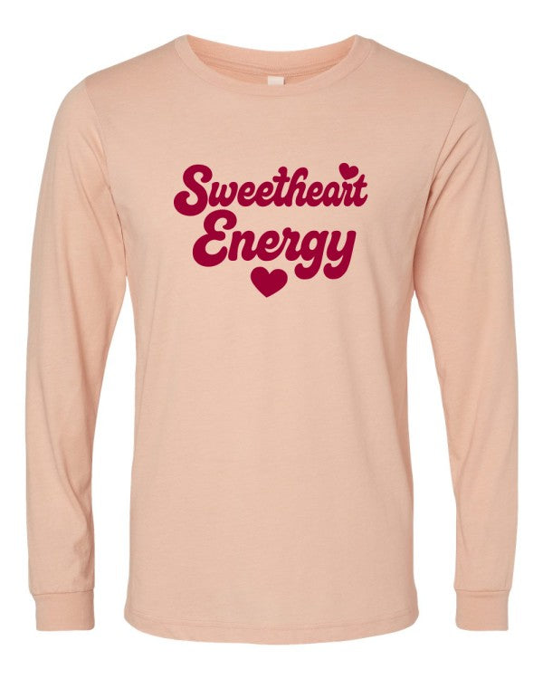 Sweetheart Energy Valentine Long Slve Graphic Tee