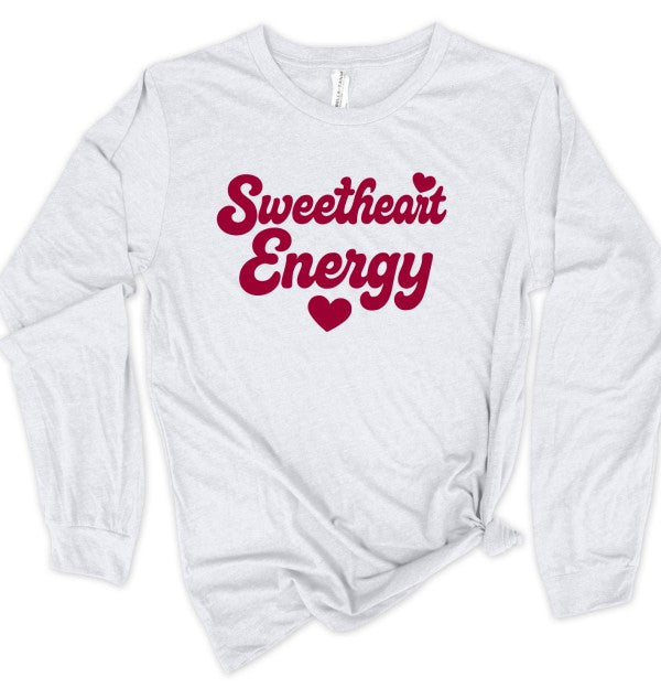 Sweetheart Energy Valentine Long Slve Graphic Tee