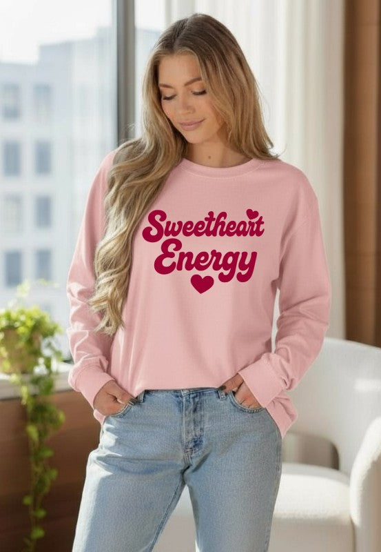 Sweetheart Energy Valentine Long Slve Graphic Tee