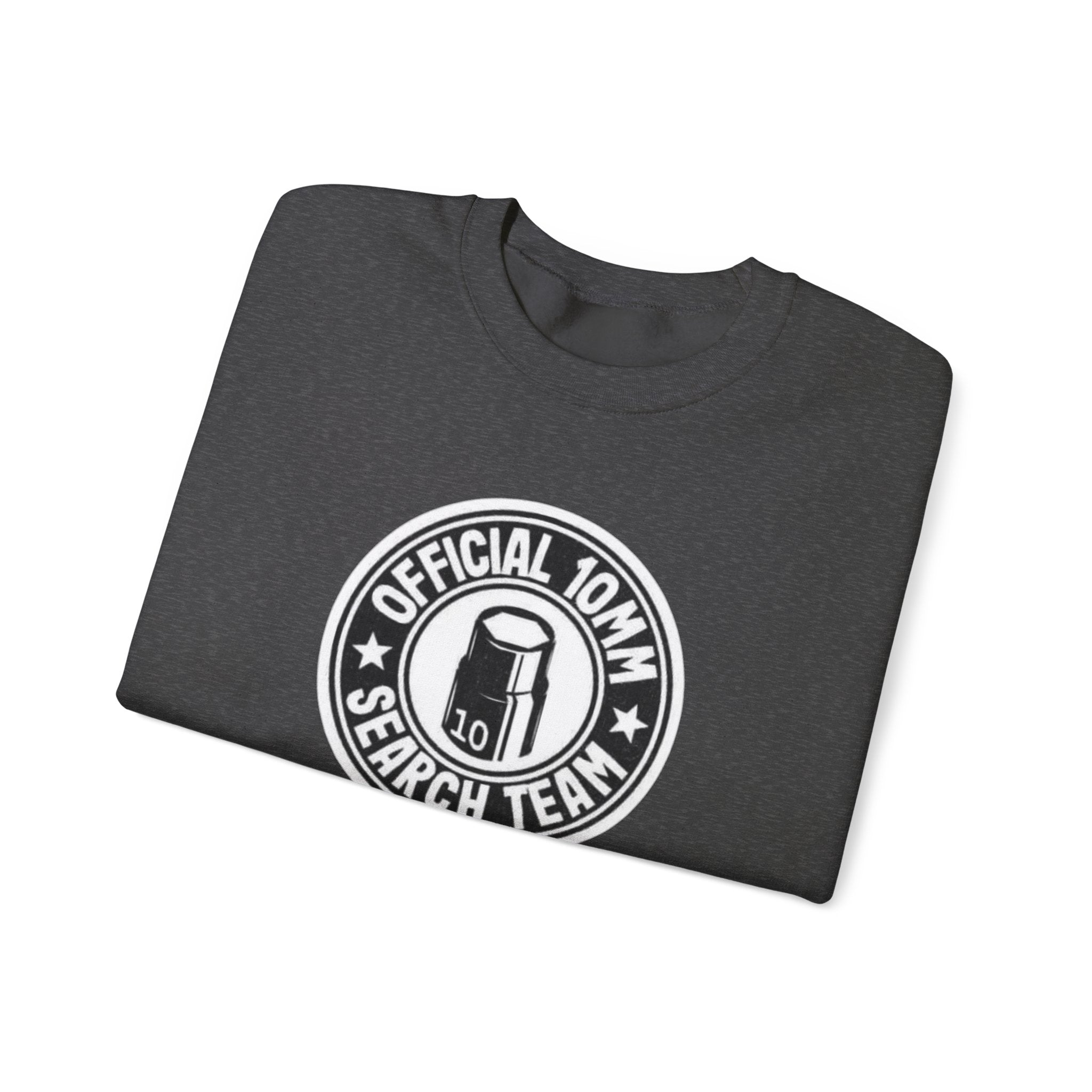 Official 10MM Search Team Crewneck Sweatshirt — Shooter Ammo Enthusiast Pullover