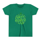 Youth Tee — Happy St. Patrick's Day Green Lettering Kids Shirt