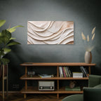 Neutral Abstract Wave Texture Matte Canvas Wall Art