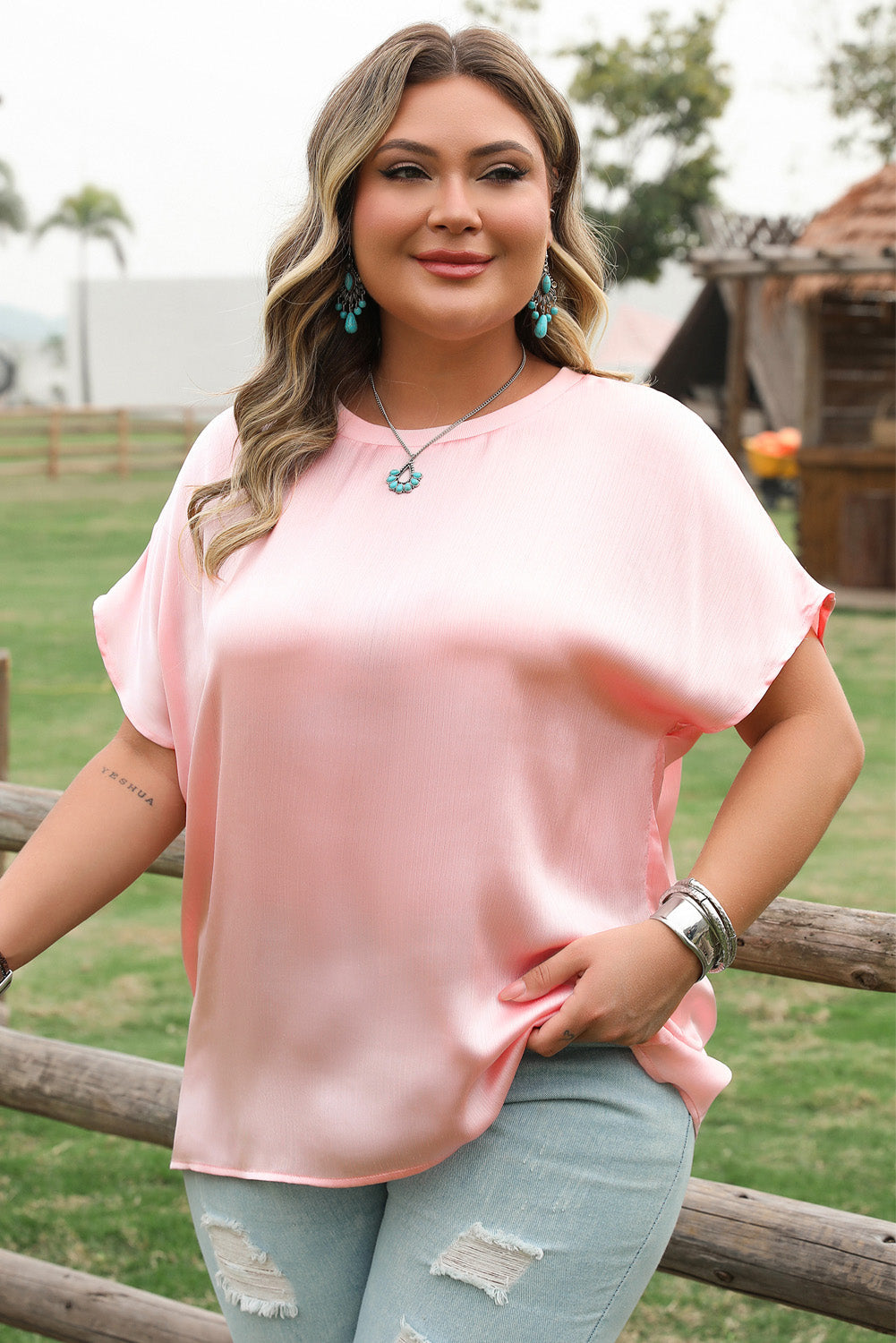 Short Batwing Sleeve PLUS Blouse