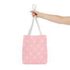Pink Heart Pattern Tote Bag — Cute Pink AOP Shopper for Everyday Use