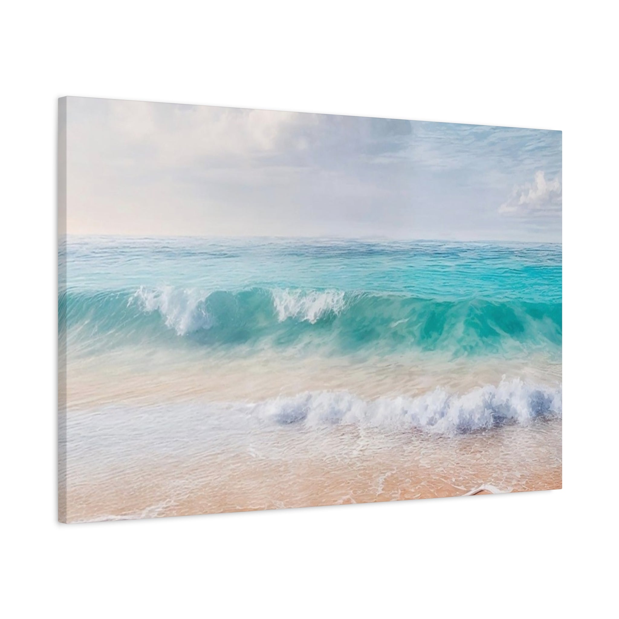Seaside Waves Matte Canvas Print — Tranquil Beach Wall Art, Stretched 1.25"