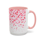 Heart Confetti Accent Coffee Mug — Pink Valentine’s Day Gift (11/15oz)