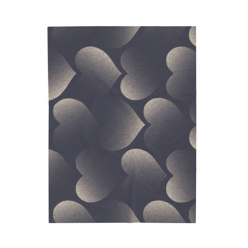 Velveteen Plush Blanket — Cozy Shadow Heart Pattern Throw