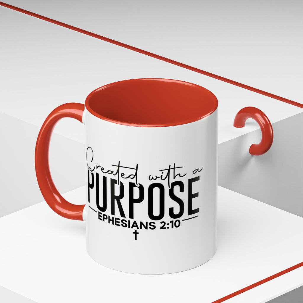 Created with a Purpose Ceramic Mug — Inspirational Ephesians 2:10 Coffee Cup