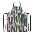 Cutlery Pattern Apron — Colorful Spoon & Fork Kitchen Apron