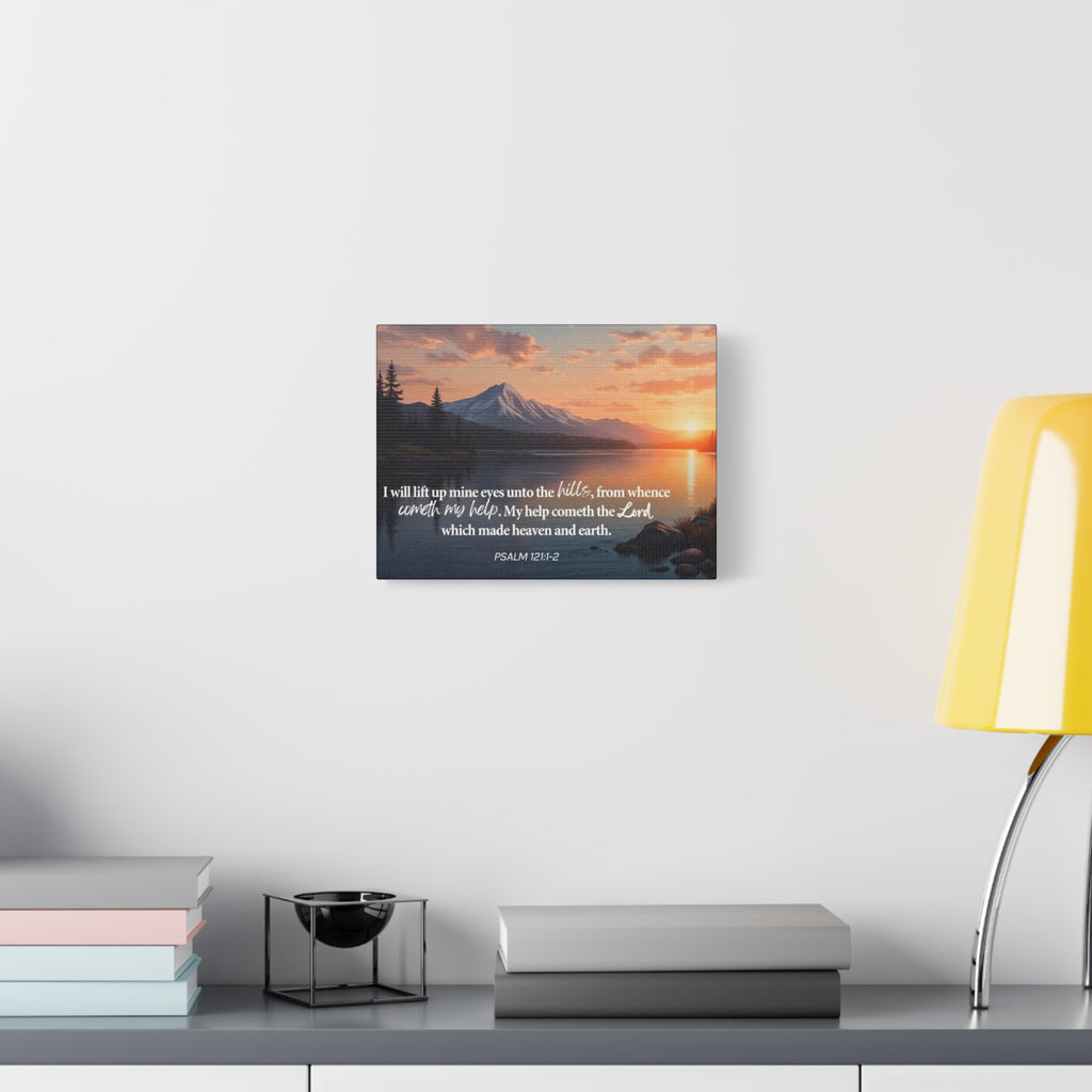 Psalm 121 Canvas Wall Art — "I Will Lift Up Mine Eyes unto the Hills" Inspirational Landscape