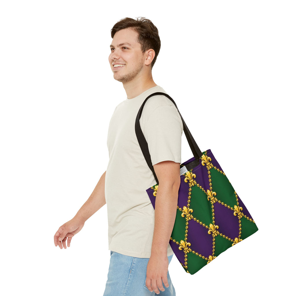 Mardi Gras Fleur-de-Lis Diamond Tote