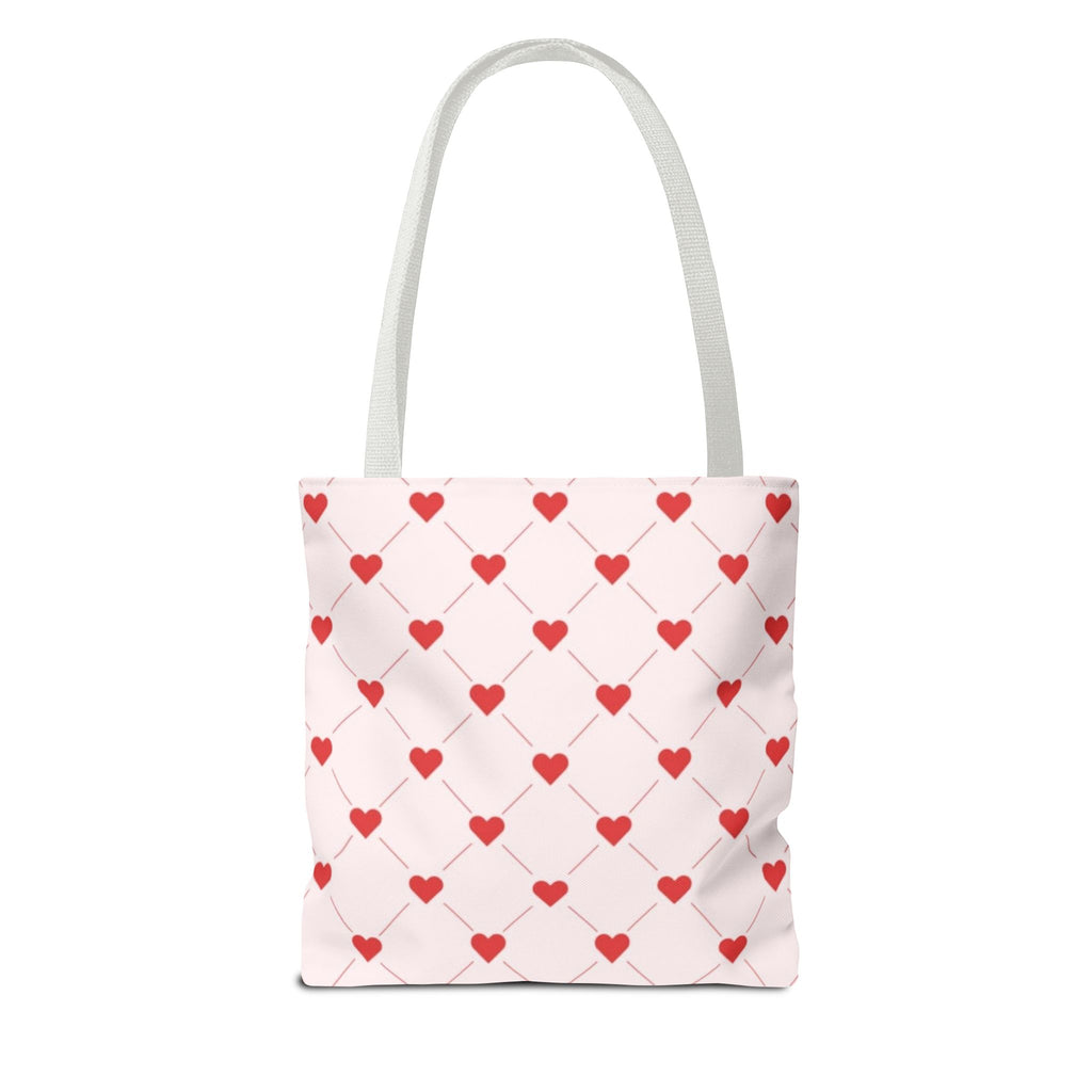 Heart Pattern Tote Bag — Pink Red Valentine Shopper