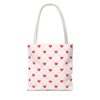 Heart Pattern Tote Bag — Pink Red Valentine Shopper