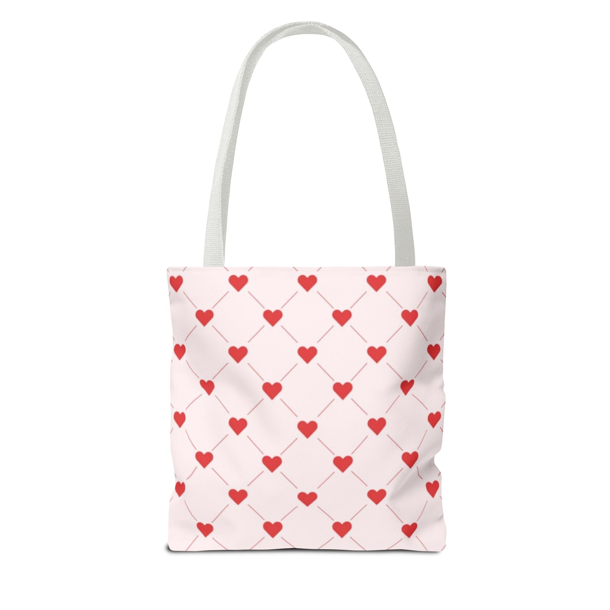 Heart Pattern Tote Bag — Pink Red Valentine Shopper