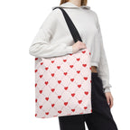 Heart Pattern Tote Bag — Pink Red Valentine Shopper