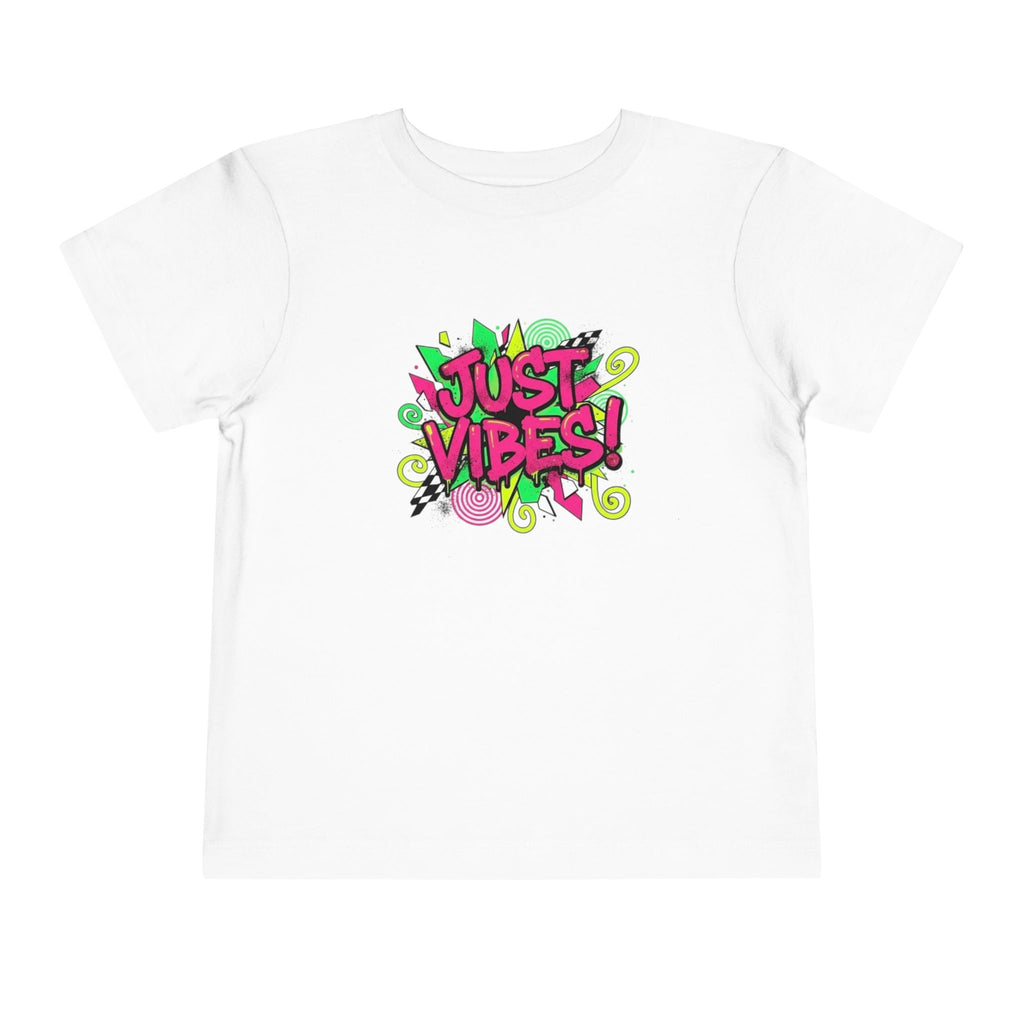 Toddler Tee - "Just Vibes!" Colorful Retro Graphic Kids T‑Shirt
