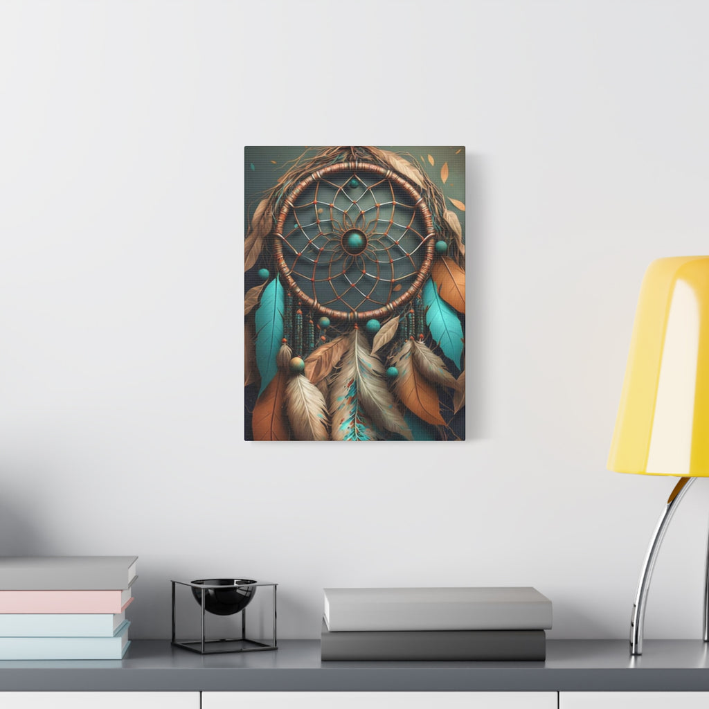 Dreamcatcher Wall Canvas – Boho Feather Art Print