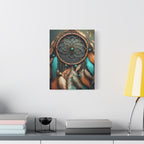 Dreamcatcher Wall Canvas – Boho Feather Art Print