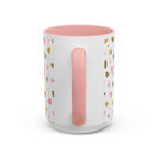 Pink & Gold Heart Accent Coffee Mug — Romantic Valentine’s Tea & Coffee Cup