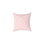 Heart Confetti Square Pillow — Pink Decorative Throw Pillow for Valentine’s Day & Romantic Home Decor