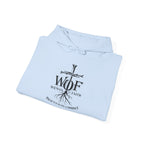 Hoodie — "W.O.F. Woman of Faith" Cross Christian Graphic Pullover