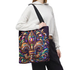 Fleur-de-Lis Jewel Tote Bag — Colorful Mardi Gras Boho Carryall