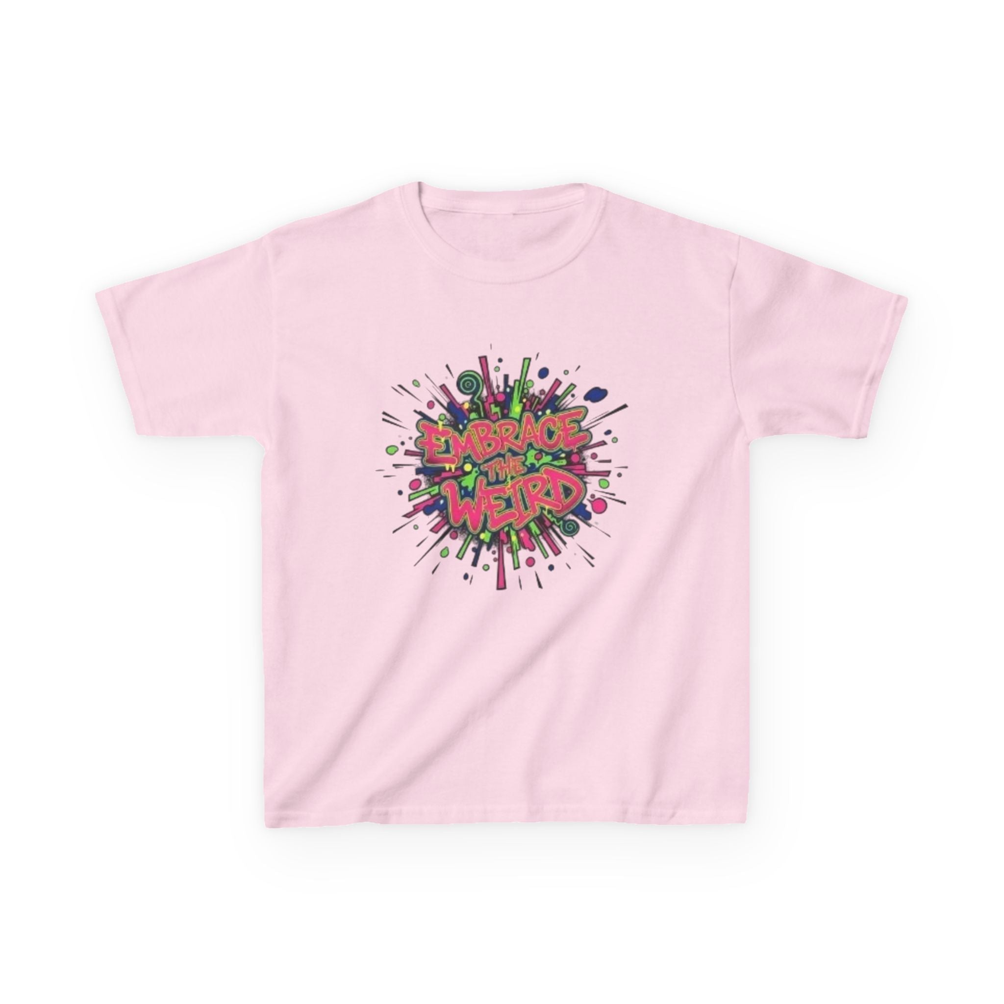 Kids T-Shirt — "Embrace Your Weird" Colorful Splash Graphic