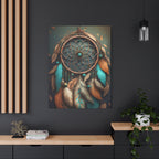Dreamcatcher Wall Canvas – Boho Feather Art Print