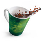 Green Leaves Latte Mug — Serene Botanical Coffee Cup