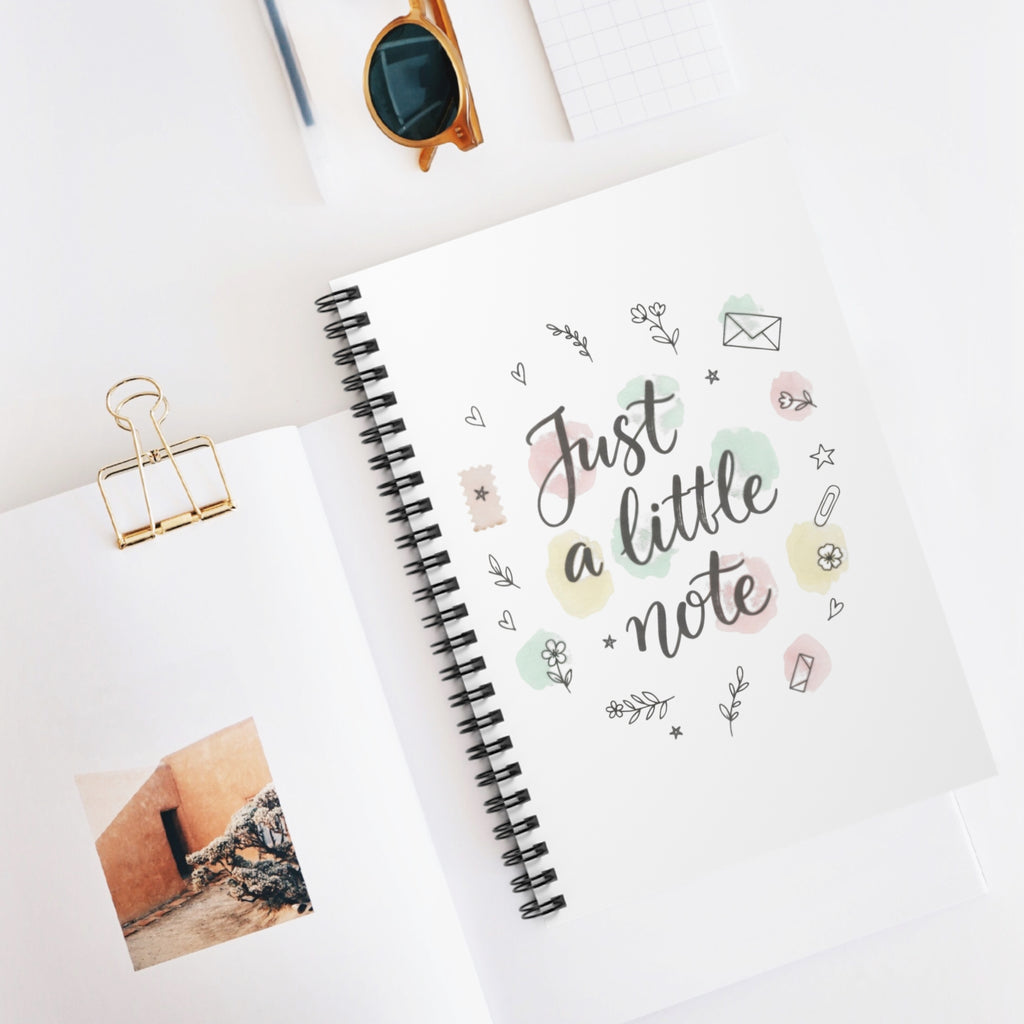 Just a Little Note Spiral Notebook — Cute Pastel Ruled Journal for Notes & Gifts