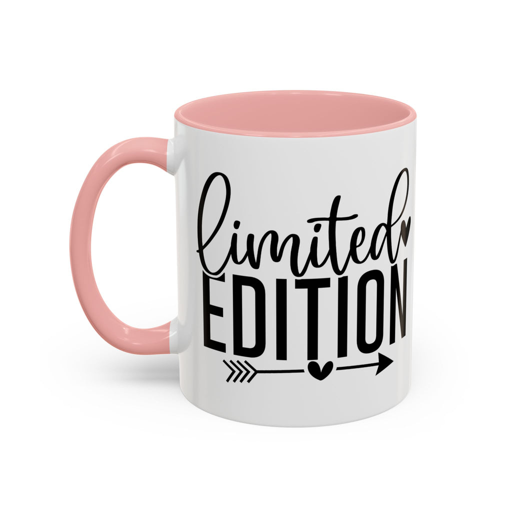 Limited Edition Accent Coffee Mug — Pink Interior, 'Limited Edition' Graphic (11/15oz)