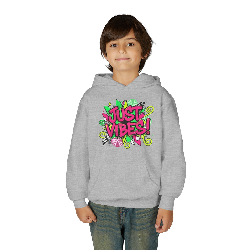 Youth Hoodie - "Just Vibes" Neon Graffiti Pullover