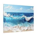Ocean Waves Matte Canvas Wall Art — Blue Seascape Stretched Canvas