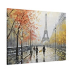 Paris Eiffel Tower Autumn Street Matte Canvas Wall Art, Stretched 1.25"