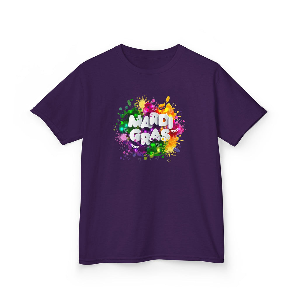 Mardi Gras Kids T‑Shirt — Colorful Paint Splash Design