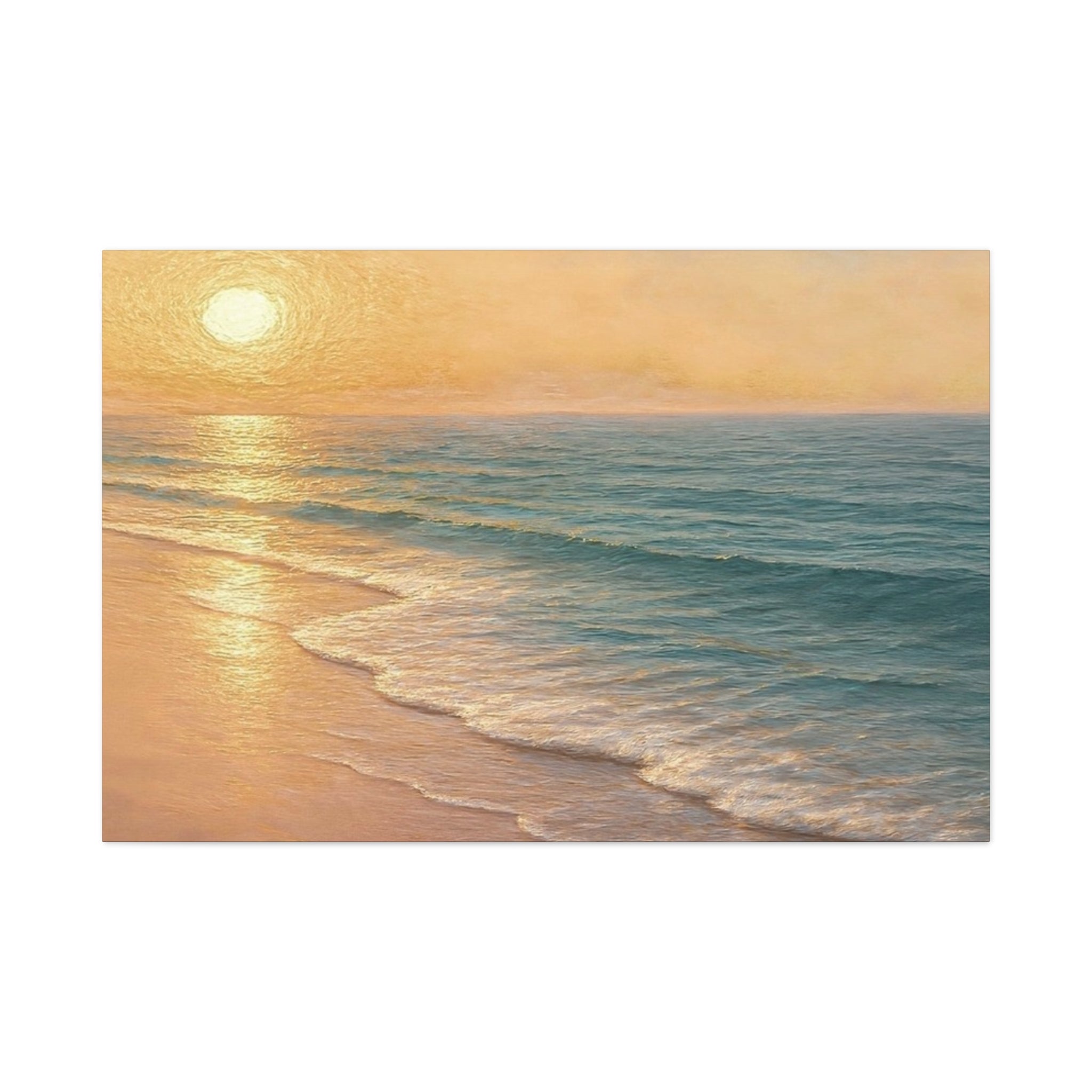 Sunset Beach Canvas Print — Seaside Wall Art Matte Stretched 1.25"