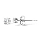.925 Sterling Silver 1/2 Cttw Round Brilliant-Cut Lab Grown Diamond Classic 4-Prong Stud Earrings (F-G Color, VS1-VS2 Clarity)-2