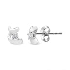.925 Sterling Silver Round Cut Diamond Fashion Earrings (0.10 cttw, I-J Color, I2-I3 Clarity)-2