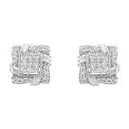 .925 Sterling Silver 1/2 Cttw Round-Cut Diamond Stud Earrings (I-J Color, I1-I2 Clarity)-2