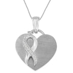 .925 Sterling Silver 1/10 cttw Diamond Heart Pendant Necklace (H-I, I1-I2)-2
