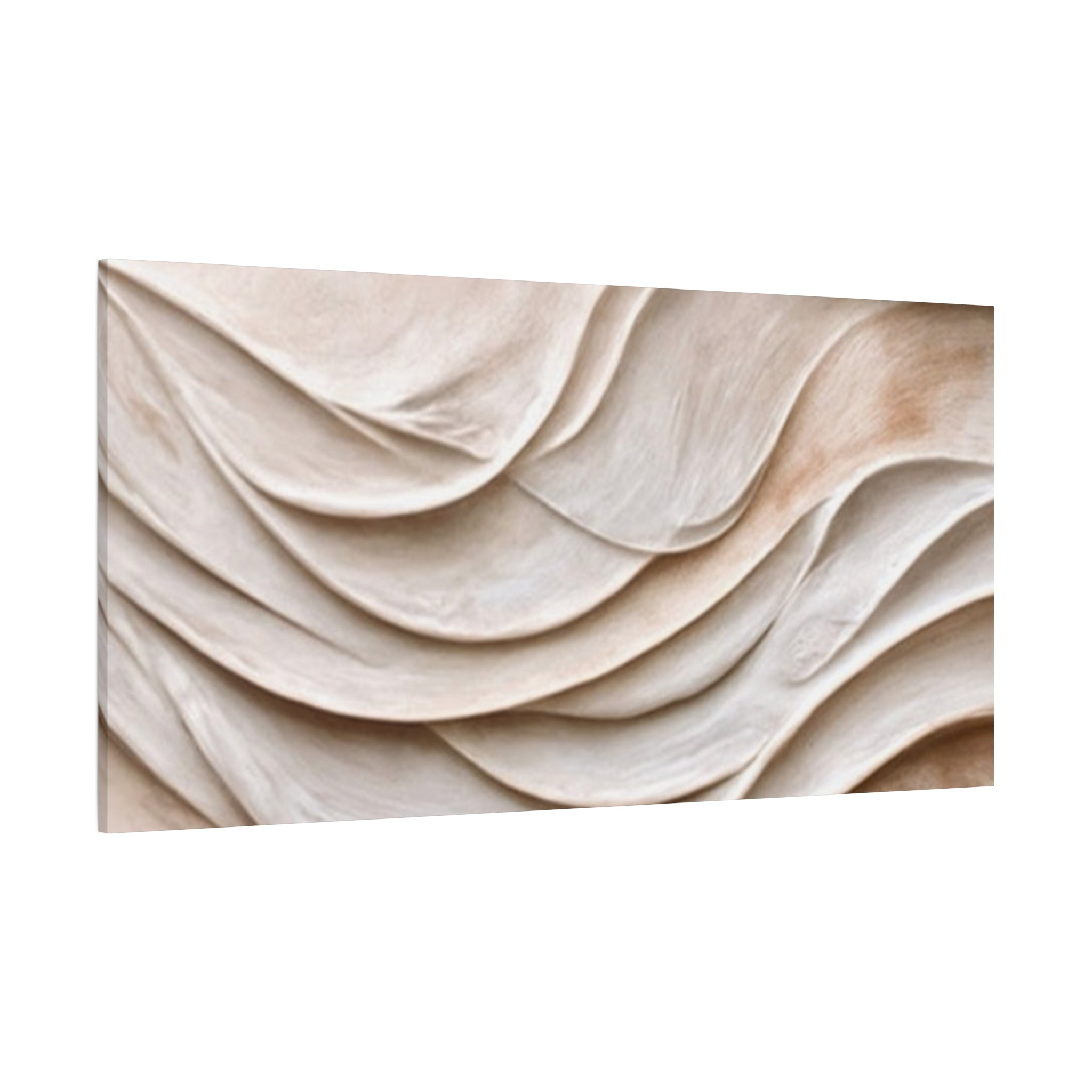 Neutral Abstract Wave Texture Matte Canvas Wall Art