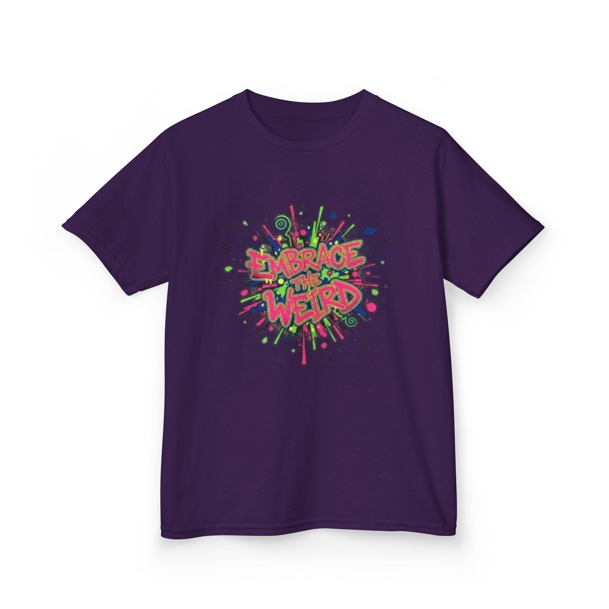 Kids T-Shirt — "Embrace Your Weird" Colorful Splash Graphic