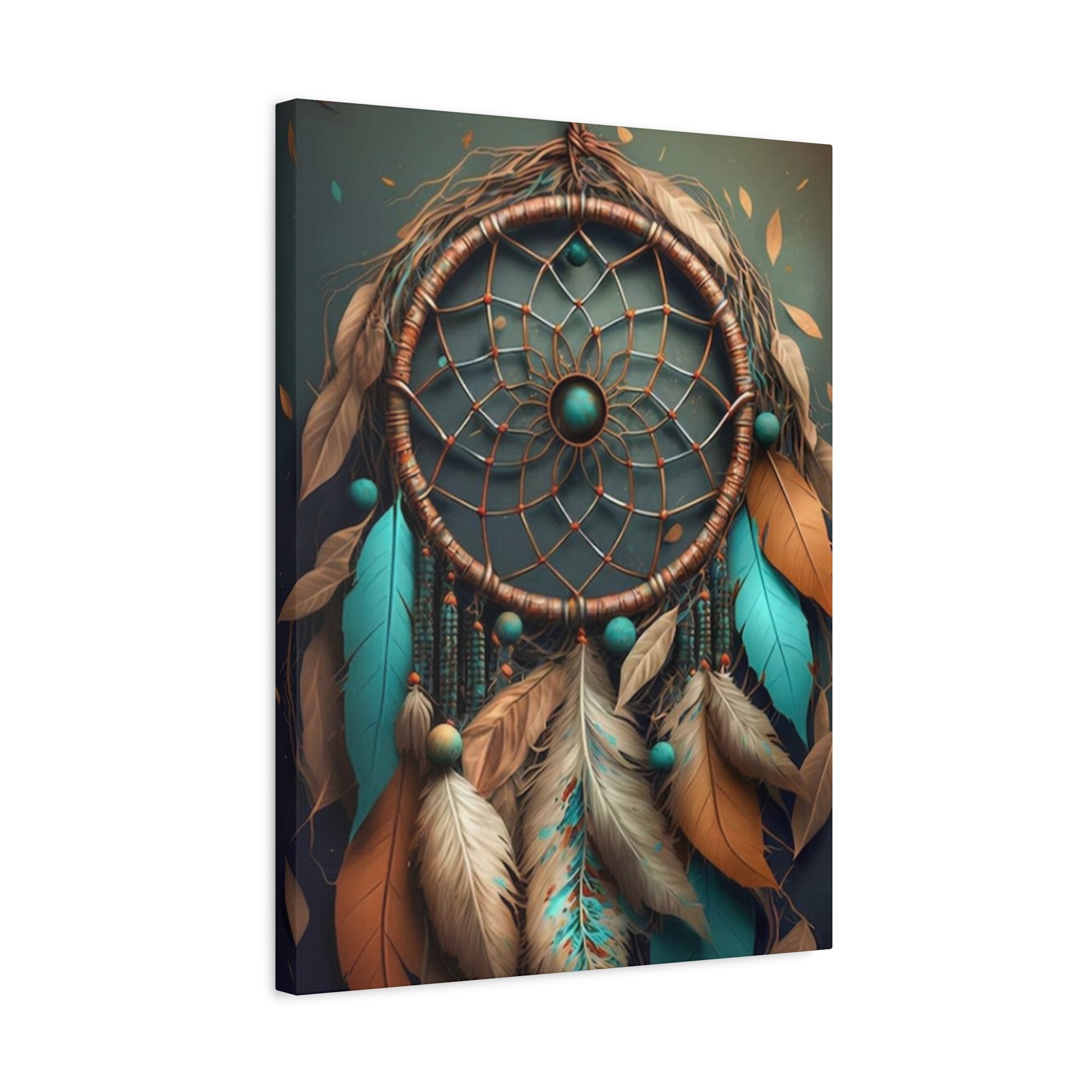 Dreamcatcher Wall Canvas – Boho Feather Art Print