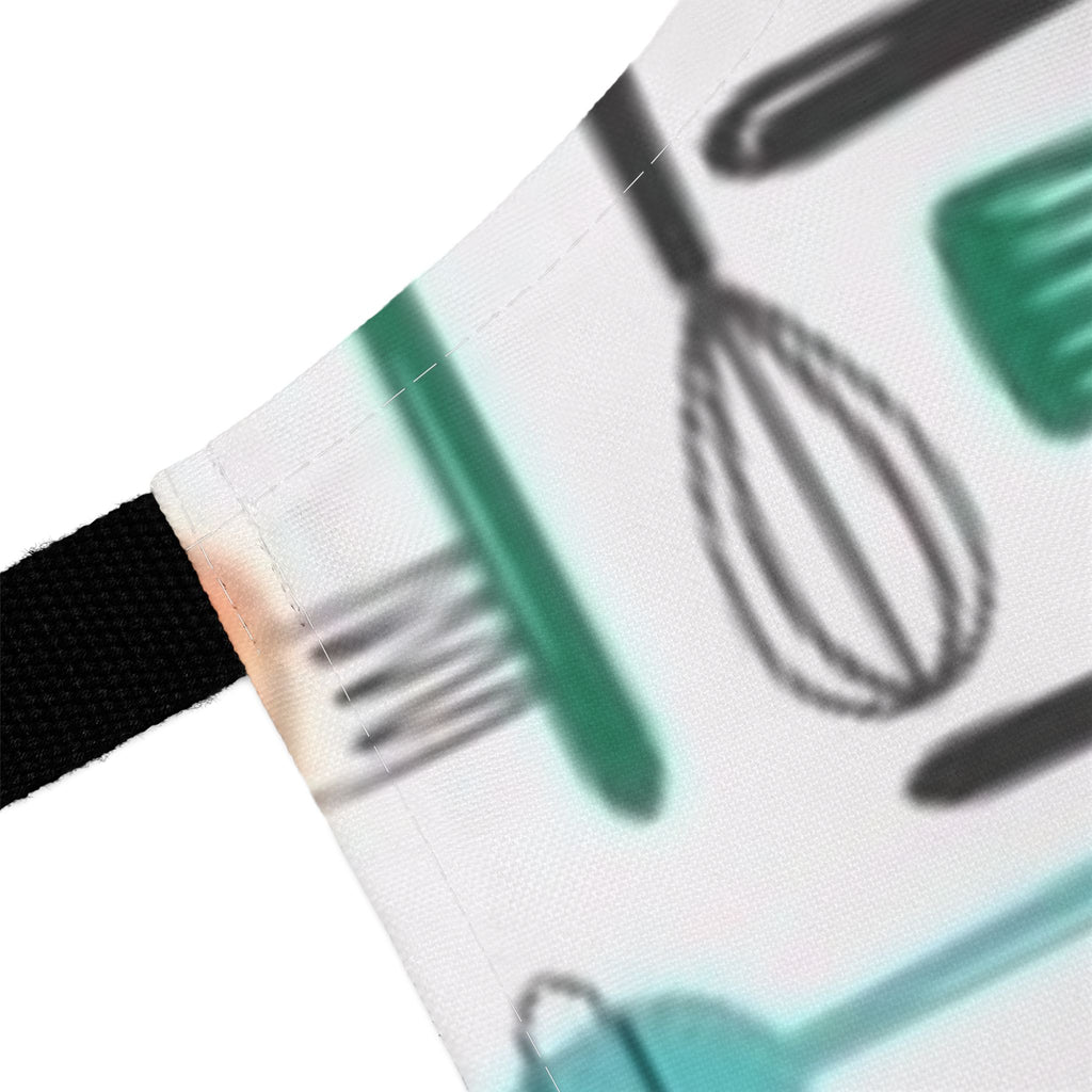Kitchen Utensil Pattern Apron — Colorful Retro Cooking Apron