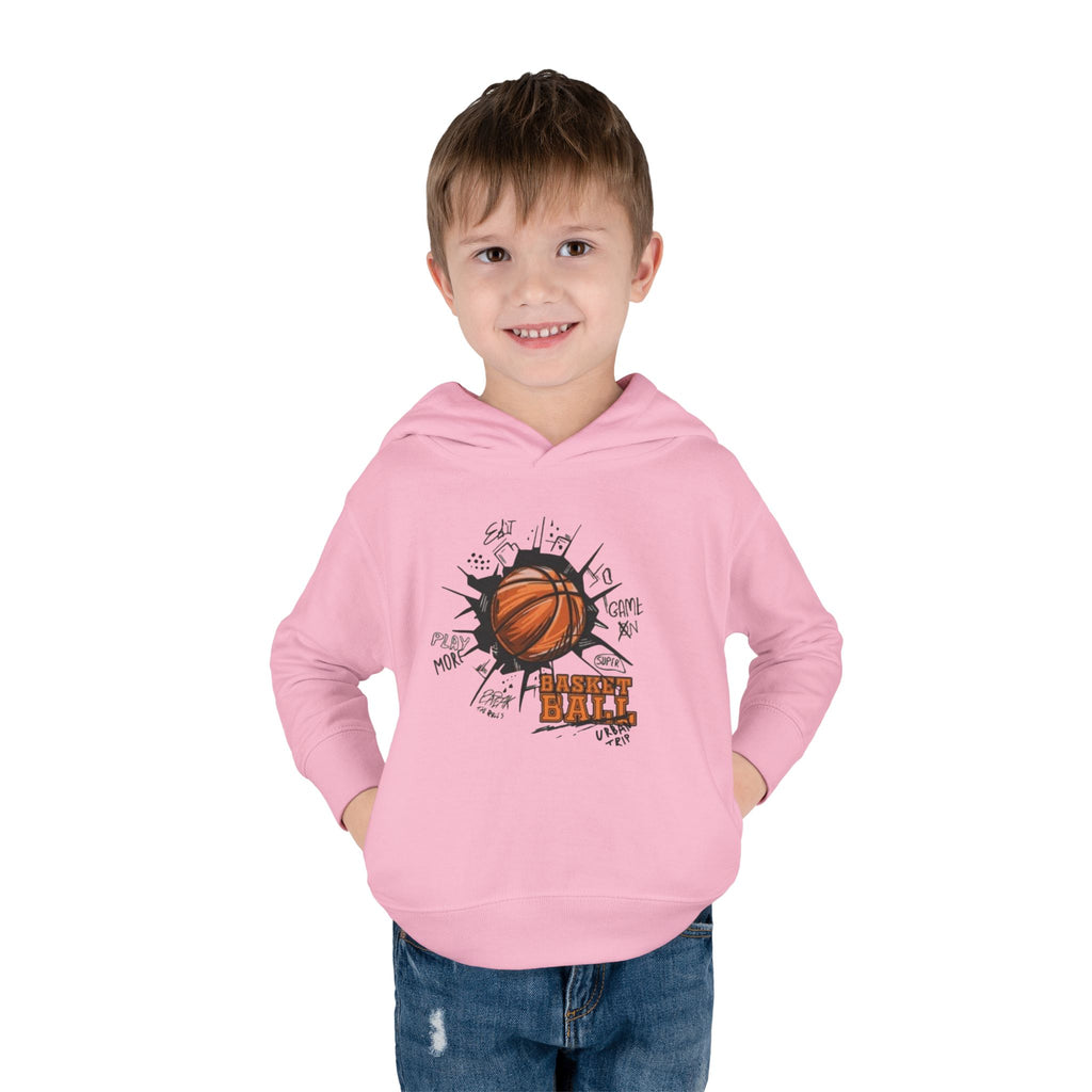 Toddler Basketball Hoodie – 'Ball' Graphic Pullover for Kids