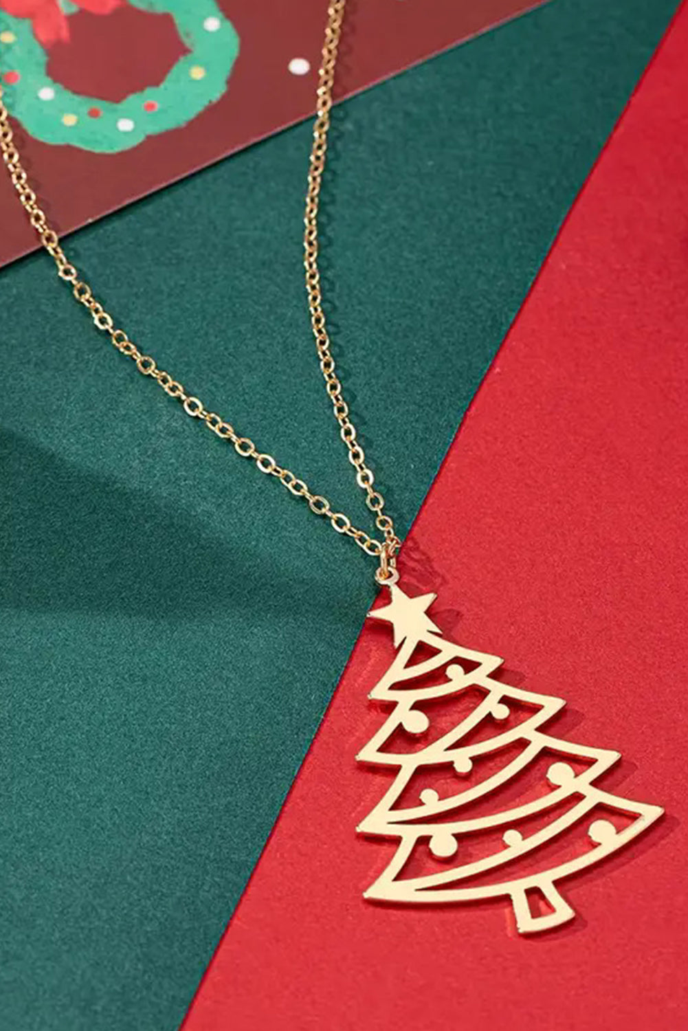 Delilah Hollowed Christmas Tree Necklace