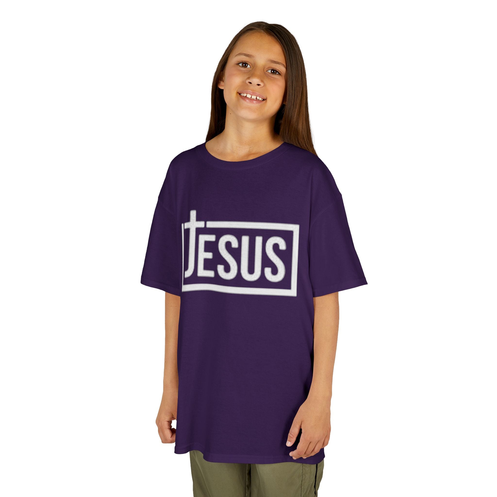 Kids Jesus T‑Shirt — Bold Cross Logo Christian Tee for Boys & Girls