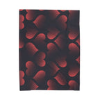 Red Heart Pattern Velveteen Plush Blanket — Cozy Romantic Throw for Valentine’s Day